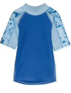 BOY Tuga Sunwear 2 Piece Swim Sets|Breaker Short Sleeve Rash Guard & Swim Short - Alba (MADE IN USA)