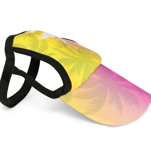 Tuga Sunwear Sun Hats|Dog Visor - Palm Tree Pink