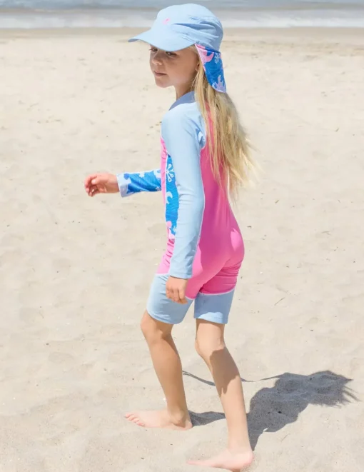 Tuga Sunwear Sun Hats|Flap Sun Hat - Pink Wave