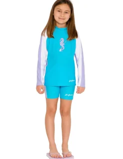 Tuga Sunwear Swim Shirts & Rash Guards|Long Sleeve Rash Guard - Maui Blue