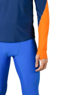 Tuga Sunwear Swim Shirts & Rash Guards|Men's Swim Crest Rash Guard with Relaxed Hoodie - Navy / Orange