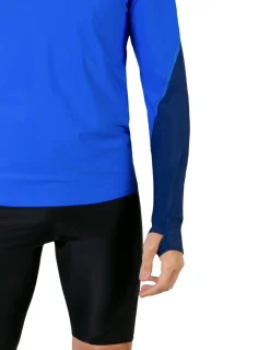 Tuga Sunwear Swim Shirts & Rash Guards|Men's Swim Crest Rash Guard with Fitted Hoodie - Navy
