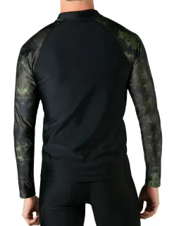 Tuga Sunwear Swim Shirts & Rash Guards|Men's Swim Performance Long Sleeve Rash Guard - Green Camo