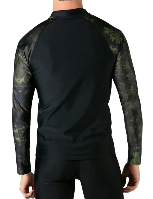 Tuga Sunwear Swim Shirts & Rash Guards|Men's Swim Performance Long Sleeve Rash Guard - Green Camo