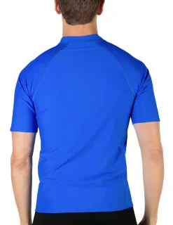 Tuga Sunwear Swim Shirts & Rash Guards|Men's Swim Performance Short Sleeve Rash Guard - Black