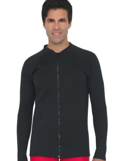 Tuga Sunwear Thermal Wetsuit Tops|Men's Thermal Zip Top - Black
