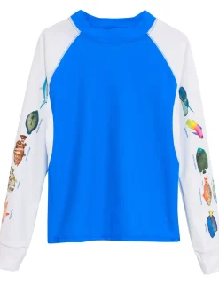 Tuga Sunwear Swim Shirts & Rash Guards|Men's Snorkel Caribbean Fish ID Rash Guard - Royal