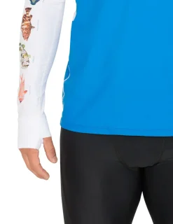 Tuga Sunwear Swim Shirts & Rash Guards|Men's Snorkel Hoodie Rash Guard - Caribbean Fish ID - Gray