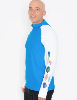 Tuga Sunwear Swim Shirts & Rash Guards|Men's Snorkel Hoodie Rash Guard - Caribbean Fish ID - White