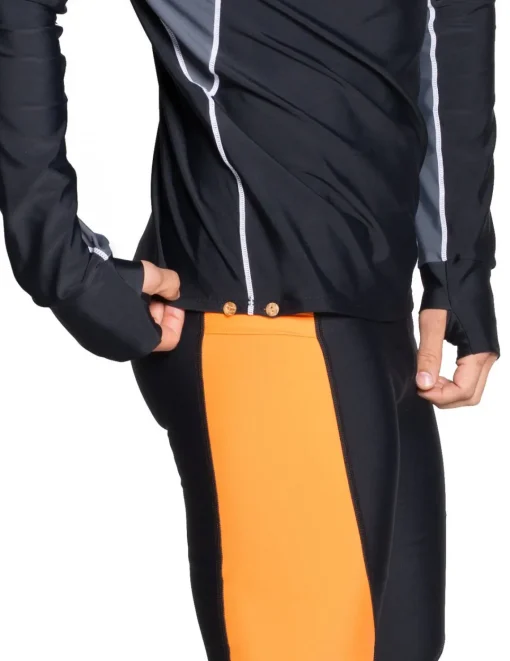 Tuga Sunwear Swim Shirts & Rash Guards|Men's Snorkel Long Sleeve Rash Guard - Black/Gray