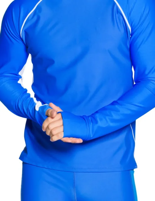 Tuga Sunwear Swim Shirts & Rash Guards|Men's Snorkel Long Sleeve Rash Guard - Royal/White