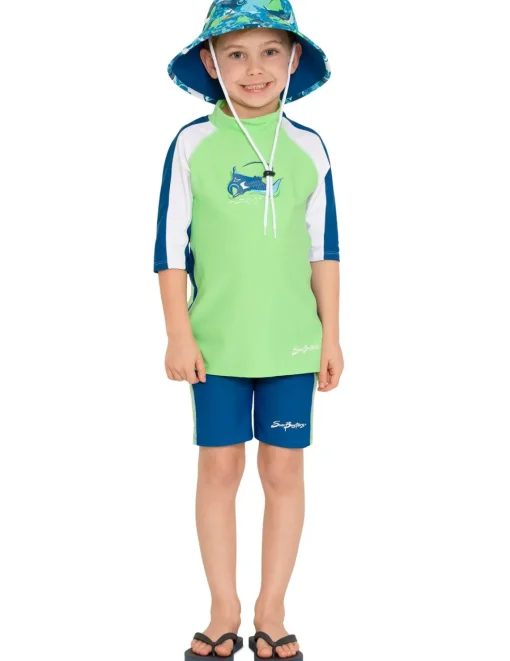 BOY Tuga Sunwear Sun Hats|Reversible Bucket Sun Hat - Ocean Manta Ray