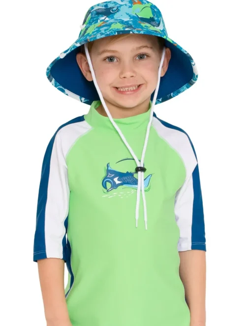BOY Tuga Sunwear Sun Hats|Reversible Bucket Sun Hat - Sapphire Manta
