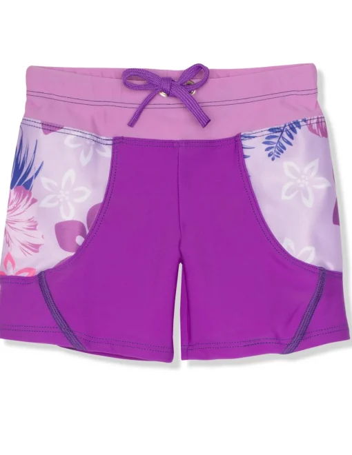 Tuga Sunwear 2 & 3 Piece Swim Sets|Seaside Rash Guard & Swim Short - Malva (MADE IN USA)