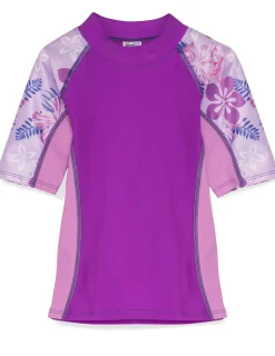 Tuga Sunwear Swim Shirts & Rash Guards|Seaside Short Sleeve Rash Guard - Malva (MADE IN USA)