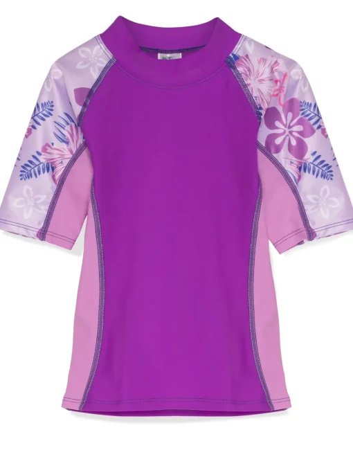 Tuga Sunwear Swim Shirts & Rash Guards|Seaside Short Sleeve Rash Guard - Malva (MADE IN USA)