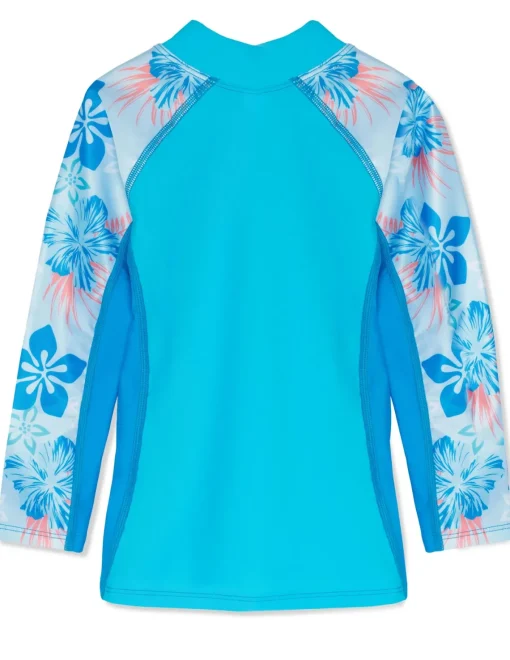 Tuga Sunwear Swim Shirts & Rash Guards|Shoreline Long Sleeve Rash Guard - Celeste (MADE IN USA)