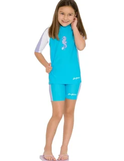 Tuga Sunwear Swim Shirts & Rash Guards|Short Sleeve Rash Guard - Maui Blue
