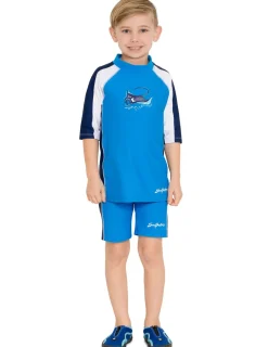 BOY Tuga Sunwear Swim Shirts & Rash Guards|Short Sleeve Rash Guard - Dusk Blue