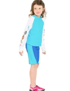 BOY Tuga Sunwear Swim Shirts & Rash Guards|Swim Shirts & Rash Guards|Snorkel Caribbean Fish ID Rash Guard - Royal