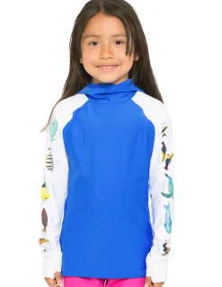BOY Tuga Sunwear Swim Shirts & Rash Guards|Swim Shirts & Rash Guards|Snorkel Hoodie Rash Guard - Caribbean Fish ID - Orange