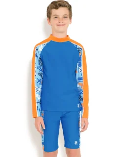 BOY Tuga Sunwear 2 Piece Swim Sets|Tube Rash Guard & Jammer Short - Lagoon