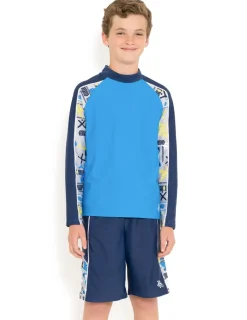 BOY Tuga Sunwear 2 Piece Swim Sets|Tube Rash Guard & Swim Short - Lagoon