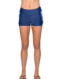 Women Tuga Sunwear Swim Shorts, Skirts, Capris, & Leggings|Women's Swim Board Short (Regular & Plus Size) - Retro Floral