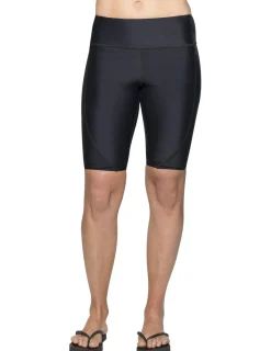Women Tuga Sunwear Swim Shorts, Skirts, Capris, & Leggings|Women's Swim Core Active Shorts (Regular & Plus Size) - Black