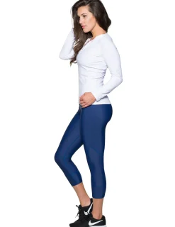 Women Tuga Sunwear Swim Shirts & Rash Guards|Women's Long Sleeve Quarter Zip Rash Guard (Regular & Plus Size) - White