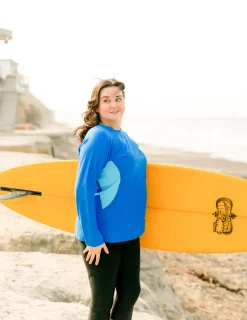 Women Tuga Sunwear Swim Shirts & Rash Guards|Women's Long Sleeve Rash Guard (Regular & Plus Size) - Royal/Hawaii