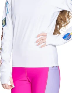 Women Tuga Sunwear Swim Shirts & Rash Guards|Women's Snorkel Caribbean Fish ID Rash Guard - Gray