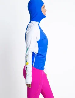 Women Tuga Sunwear Swim Shirts & Rash Guards|Women's Snorkel Hoodie Rash Guard - Hawaii Fish ID - White