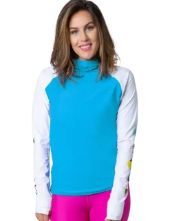 Women Tuga Sunwear Swim Shirts & Rash Guards|Women's Snorkel Hoodie Rash Guard - Hawaii Fish ID - Hawaii