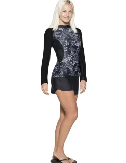Women Tuga Sunwear Swim Shorts, Skirts, Capris, & Leggings|Women's Swim Board Short (Regular & Plus Size) - Black